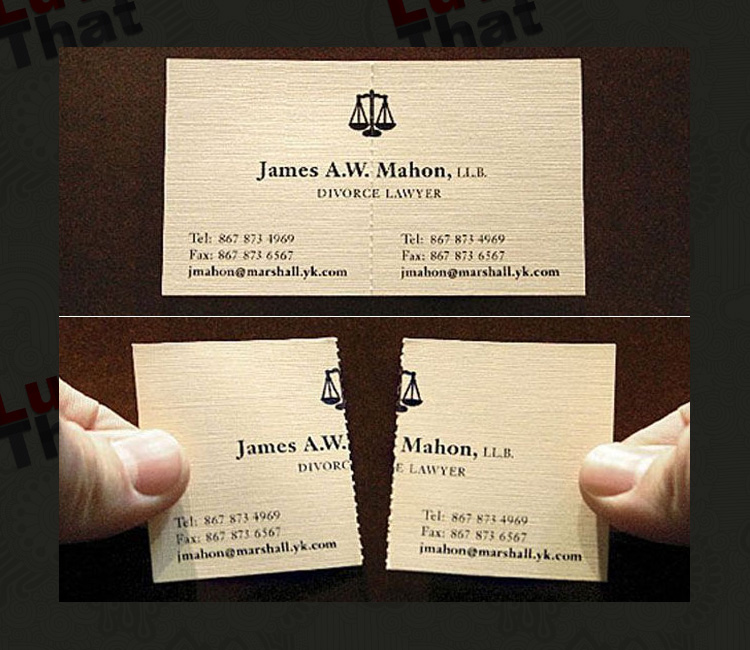 clever divorce lawyer business card