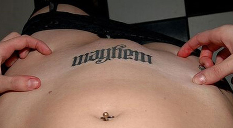 mayhem the best ambigram tattoo