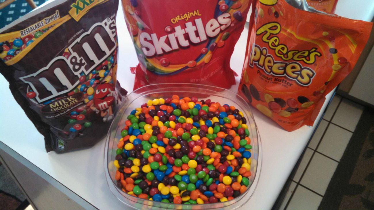 M&M's, Skittles, Reese's