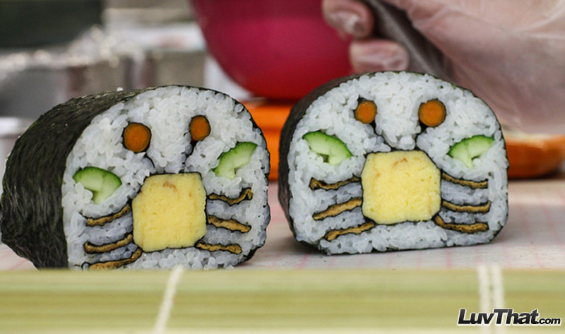 funny crabs sushi art