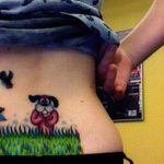 duck hunt tramp stamp dog laughs at you