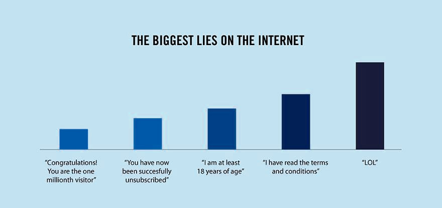 biggest lies on the internet