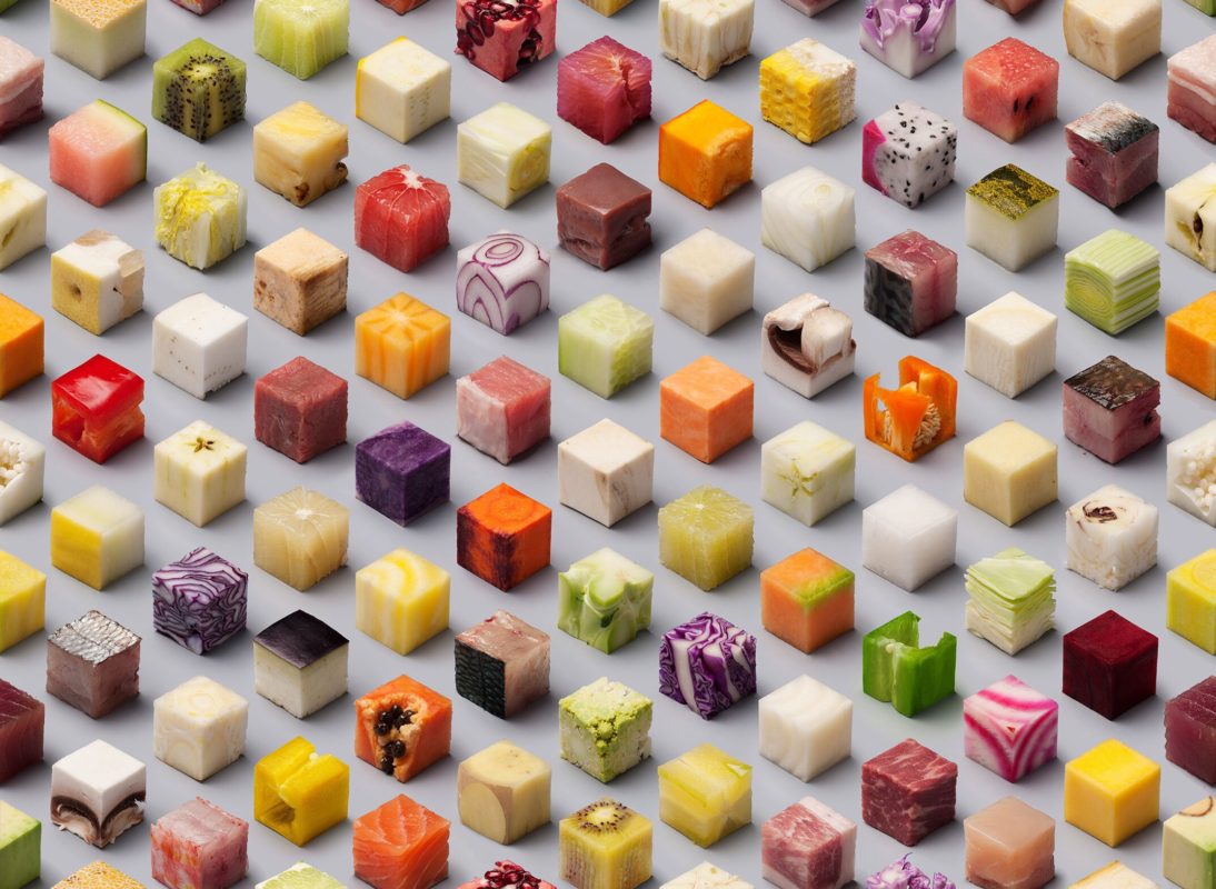 Amazing cubes of food