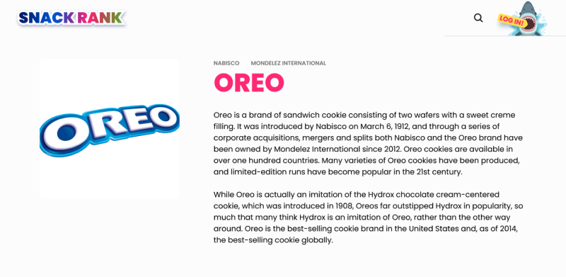 Oreo brand snacks from nabisco and mondelez international